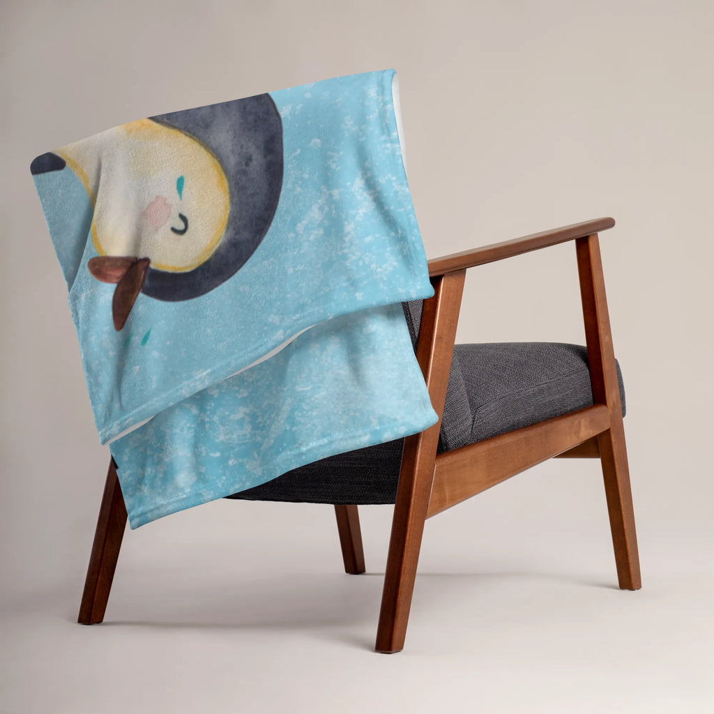 Kocyk dla niemowląt pingwin Śmiech Geschenk Geburt, Babygeschenk, Krabbeldecke, Babydecke, Babyecke Kuscheldecke, Pinguin, lustiger Spruch, Humor, Optimismus, Fröhlichkeit, Fröhlich, Pinguine, Lachen