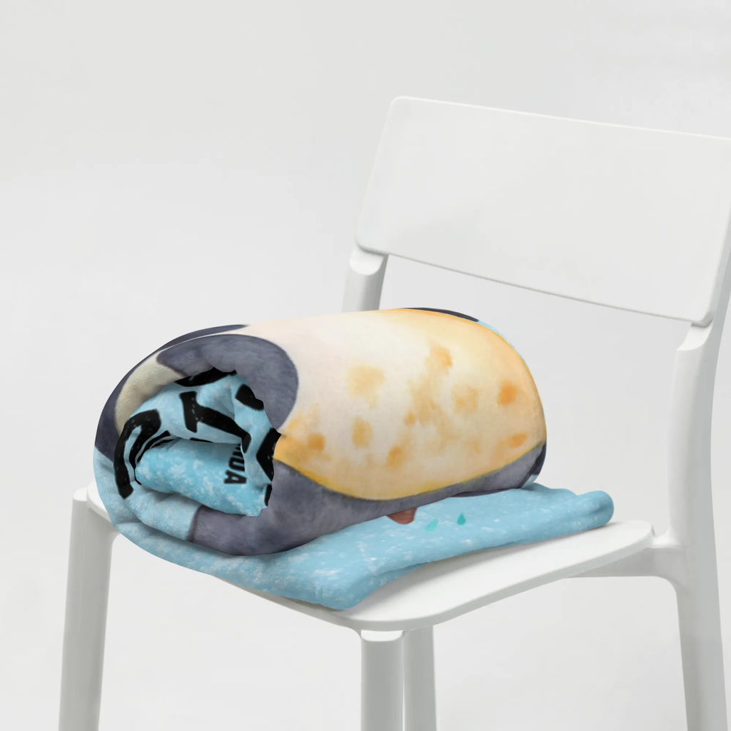Kocyk dla niemowląt pingwin Śmiech Geschenk Geburt, Babygeschenk, Krabbeldecke, Babydecke, Babyecke Kuscheldecke, Pinguin, lustiger Spruch, Humor, Optimismus, Fröhlichkeit, Fröhlich, Pinguine, Lachen