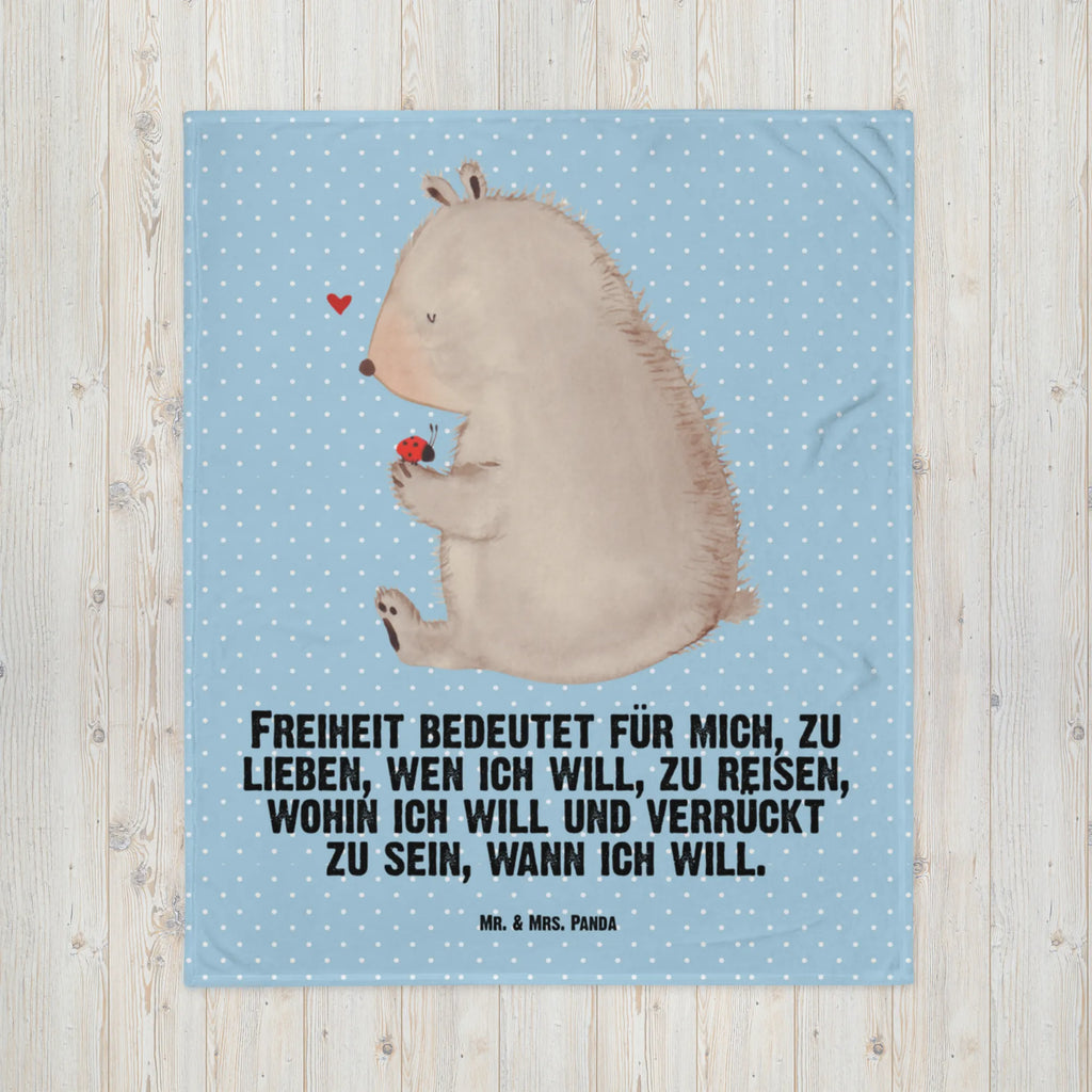 Baby blanket bear ladybug Babydecke, Babygeschenk, Geschenk Geburt, Krabbeldecke, Babyecke Kuscheldecke, Bär, Teddy, Teddybär, Marienkäfer, Das Leben ist schön, Liebe, Motivation, Freiheit