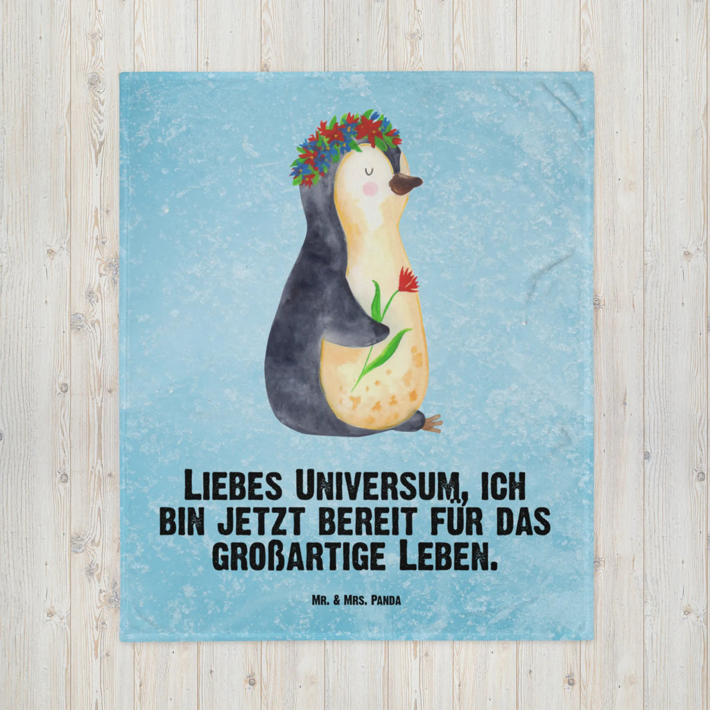 Kocyk dla niemowląt pingwin kwiaty Geschenk Geburt, Babyecke Kuscheldecke, Krabbeldecke, Babydecke, Babygeschenk, Pinguin, Liebeskummer, Motivation, Geschenkidee, Blumenkranz, Wünsche, Lebenslust, Lebensziele, Pinguine, Universum, Ziele, Leben