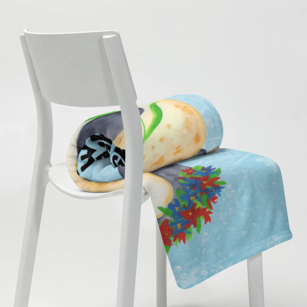 Kocyk dla niemowląt pingwin kwiaty Geschenk Geburt, Babyecke Kuscheldecke, Krabbeldecke, Babydecke, Babygeschenk, Pinguin, Liebeskummer, Motivation, Geschenkidee, Blumenkranz, Wünsche, Lebenslust, Lebensziele, Pinguine, Universum, Ziele, Leben