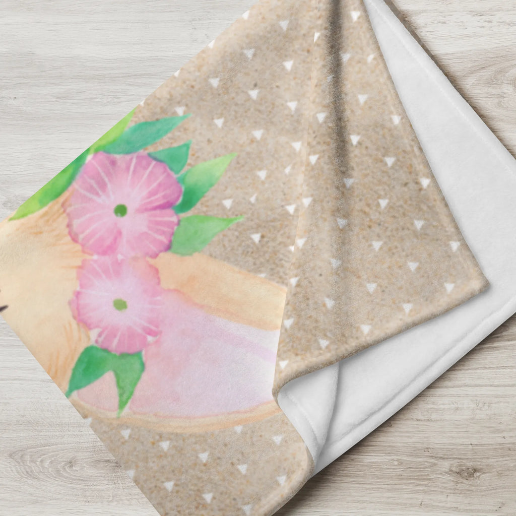 Baby blanket desert fox Flower Babydecke, Geschenk Geburt, Krabbeldecke, Babyecke Kuscheldecke, Babygeschenk, Afrika, Wildtiere, Blumen, Blumenkranz, Wüste, Glücklich, Wüstenfuchs