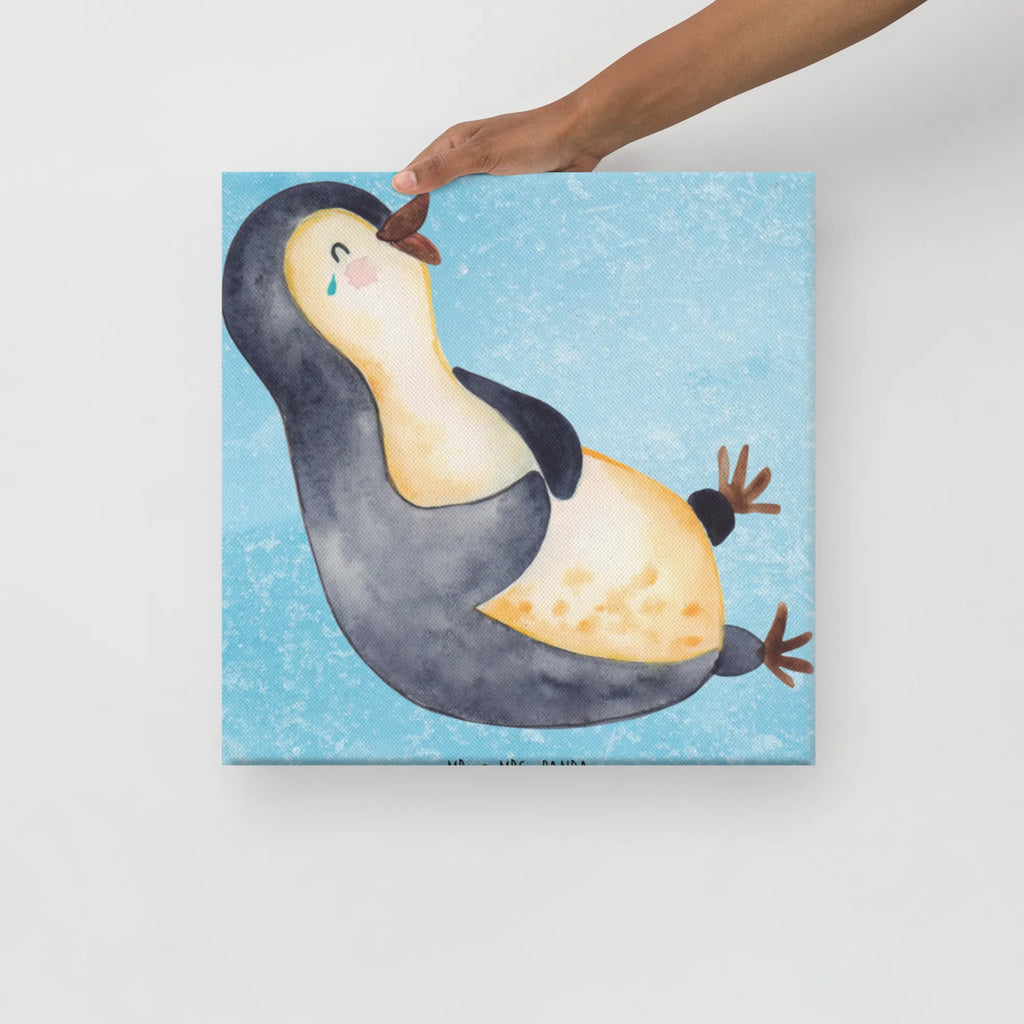 Canvas picture Penguin Laugh Dekoration, Kunstdruck, Bild, Wanddeko, Leinwand, Pinguin, Pinguine, lustiger Spruch, Lachen, Fröhlichkeit, Fröhlich, Optimismus, Humor