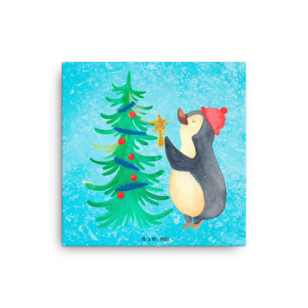 Leinwand Bild Pinguin Weihnachtsbaum Kunstdruck, Leinwand, Weihnachten, Winter, Wintermotiv, Heiligabend, Advent, Nikolaus, Weihnachtsdeko, Pinguin