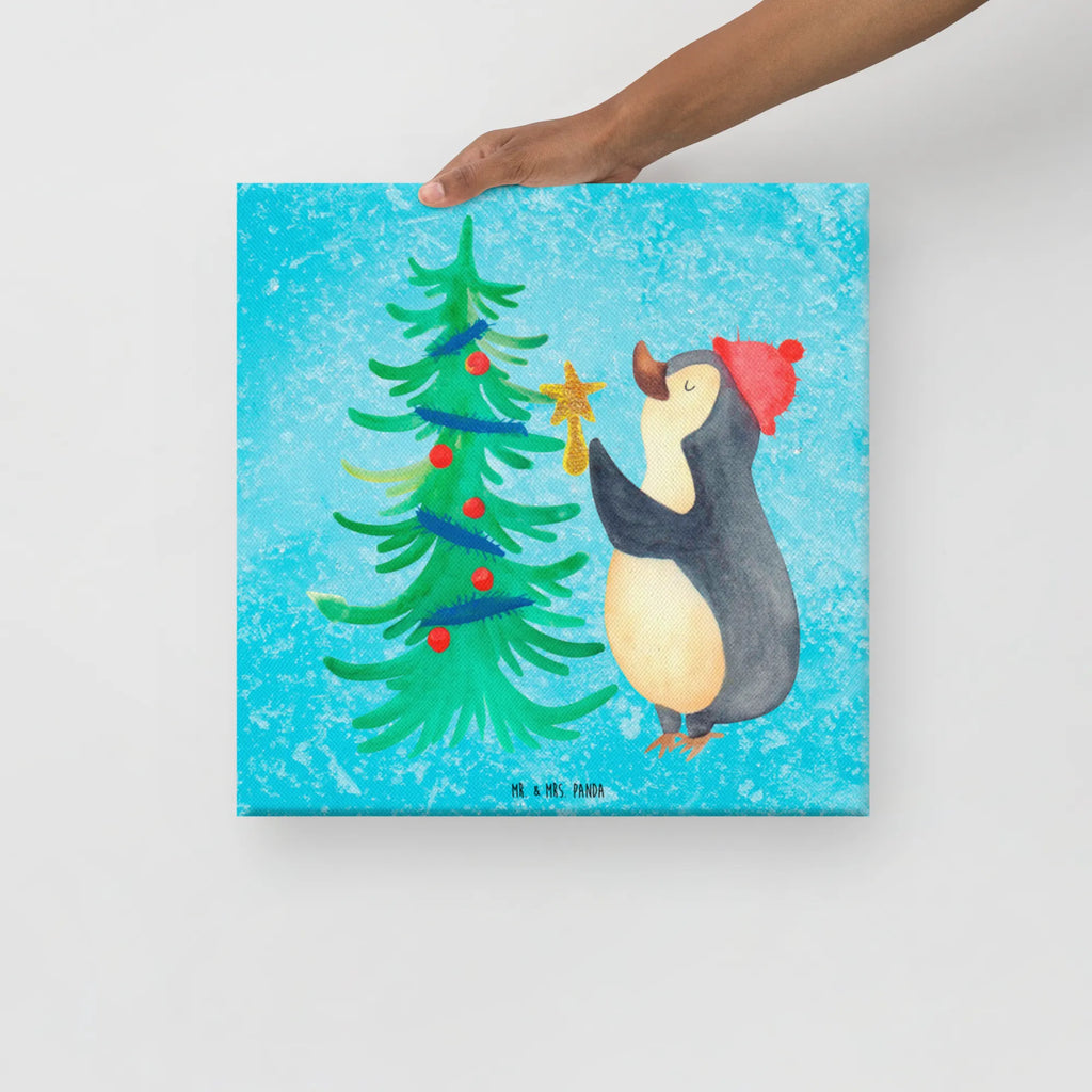 Leinwand Bild Pinguin Weihnachtsbaum Kunstdruck, Leinwand, Weihnachten, Winter, Wintermotiv, Heiligabend, Advent, Nikolaus, Weihnachtsdeko, Pinguin