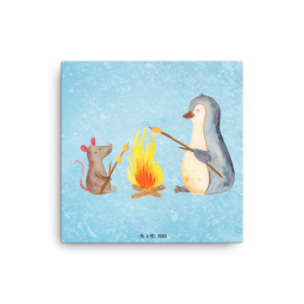 Leinwand Bild Pinguin Lagerfeuer Leinwand, Kunstdruck, Pinguin, Pinguine, Lagerfeuer, Job, Motivation, Leben, Grillen, Büroalltag, Lebensspruch, Lebensmotivation, Neustart, Maus, Büro, Liebe, Arbeit, Feuer, Marshmallows