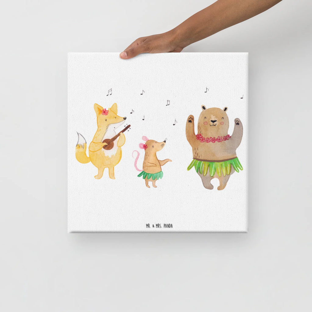 Canvas picture forest animals Aloha Kunstdruck, Leinwand, Lustige Sprüche, Tiere, Tiermotive, Gute Laune, Waldtiere, Aloha, Tanzen, Hase, Bär, Igel, Musik, Leben, Lachen, Wald