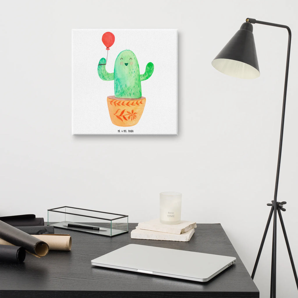 Canvas picture cactus balloon Dekoration, Kunstdruck, Bild, Leinwand, Wanddeko, Kaktus, Kakteen, Büroalltag, Ausbildung, Stress, Freude, Prüfung, Büro, Freund, Neustart, Luftballon, Freundin
