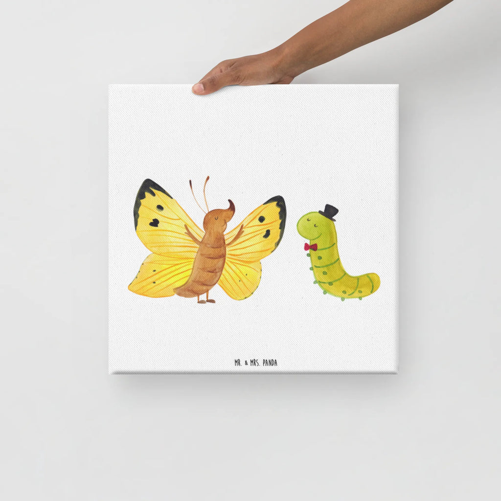 Leinwand Bild Raupe & Schmetterling Kunstdruck, Bild, Leinwand, Wanddeko, Dekoration, Tiermotive, Gute Laune, lustige Sprüche, Tiere, Hütchen, Entwicklung, Zitronenfalter, Kokon, Schmetterling, Hut, Erwachsen werden, Raupe, Aufwachsen, Schönheit