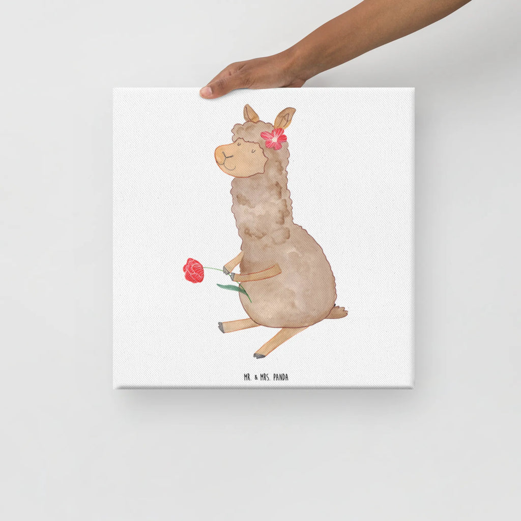 Canvas picture alpaca flower Kunstdruck, Leinwand, Lama, Alpaka, Alpaka Witz, Alpaka Spruch, Blume, Lamas, Alpaka Geschenk, Alpaka Dekoration, Alpaka Zitat, Motiv Alpaka, Alpaka Dekor