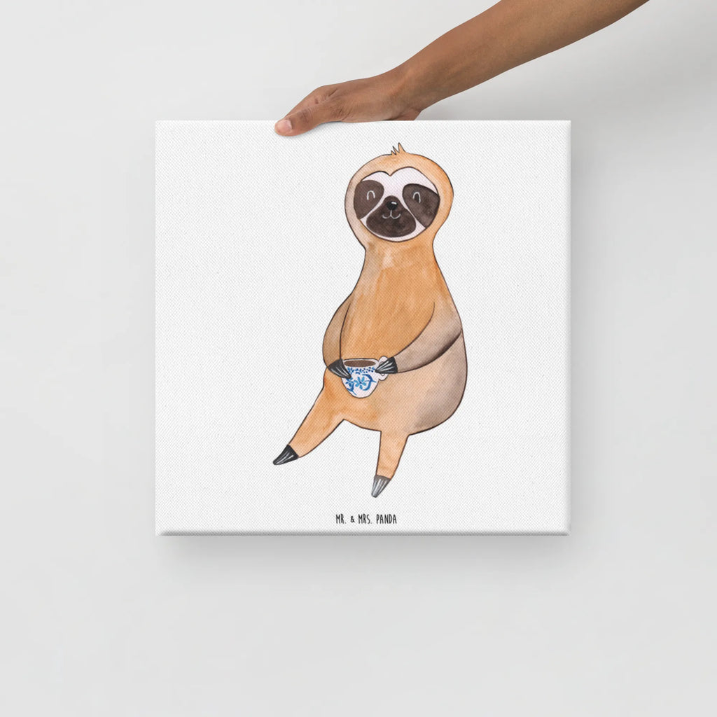 Leinwand Bild Faultier Kaffee Dekoration, Kunstdruck, Wanddeko, Leinwand, Bild, Faultier, Faultier Geschenk, Faultier Deko, Kaffeegetränk, Coffee, Lieblingstier, Kaffeetasse, erster Kaffee, Morgenmuffel, Frühaufsteher, Genießer, Faultiere, faul, Kaffee