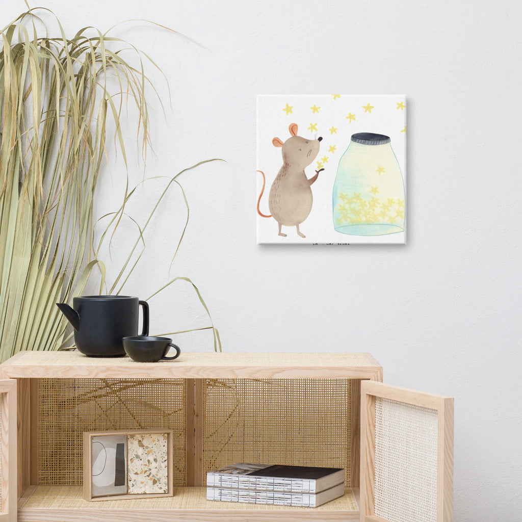 Leinwand Bild Maus Sterne Leinwand, Dekoration, Wanddeko, Bild, Kunstdruck, Tiermotive, Gute Laune, lustige Sprüche, Tiere, Wunsch, Träume, Geburt, Maus, Taufe, Geburtstag, Schwangerschaft, erstes Kind, Sterne, Kindergeburtstag, Hoffnung, Kind, Taufgeschenk