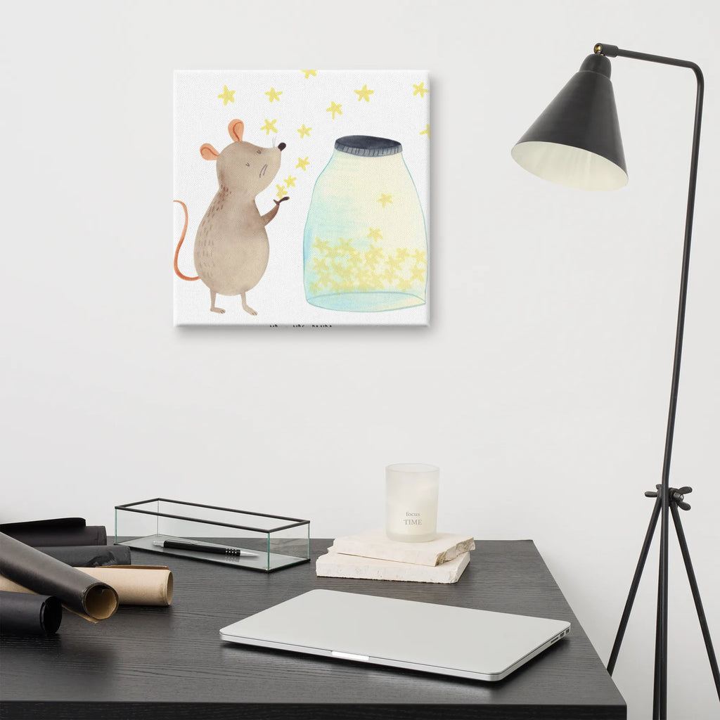 Leinwand Bild Maus Sterne Leinwand, Dekoration, Wanddeko, Bild, Kunstdruck, Tiermotive, Gute Laune, lustige Sprüche, Tiere, Wunsch, Träume, Geburt, Maus, Taufe, Geburtstag, Schwangerschaft, erstes Kind, Sterne, Kindergeburtstag, Hoffnung, Kind, Taufgeschenk