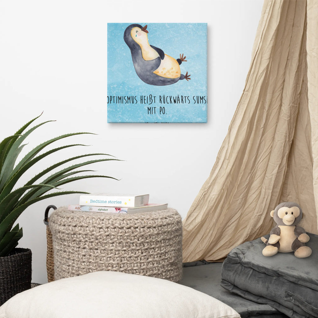 Canvas picture Penguin Laugh Dekoration, Kunstdruck, Bild, Wanddeko, Leinwand, Pinguin, Pinguine, lustiger Spruch, Lachen, Fröhlichkeit, Fröhlich, Optimismus, Humor