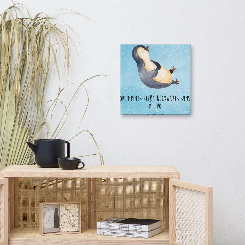 Canvas picture Penguin Laugh Dekoration, Kunstdruck, Bild, Wanddeko, Leinwand, Pinguin, Pinguine, lustiger Spruch, Lachen, Fröhlichkeit, Fröhlich, Optimismus, Humor