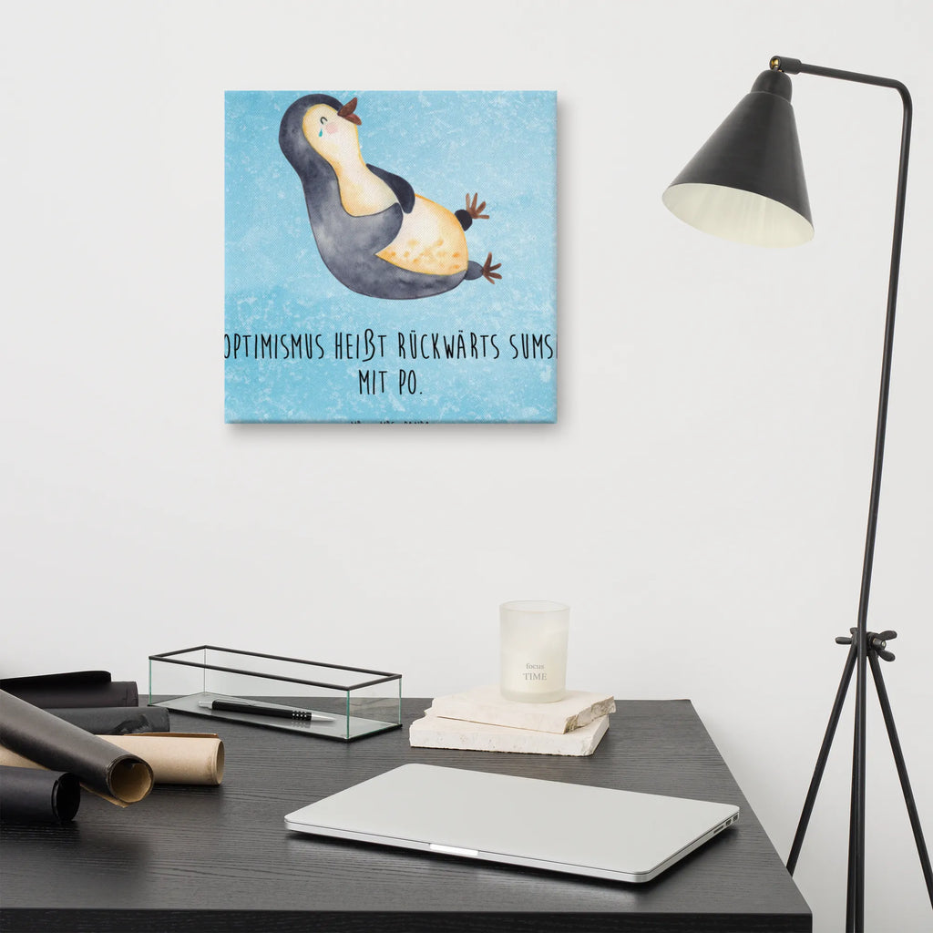 Canvas picture Penguin Laugh Dekoration, Kunstdruck, Bild, Wanddeko, Leinwand, Pinguin, Pinguine, lustiger Spruch, Lachen, Fröhlichkeit, Fröhlich, Optimismus, Humor