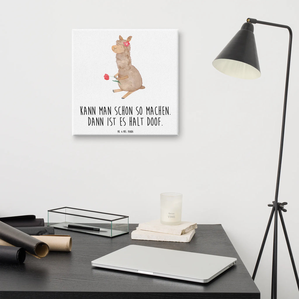 Canvas picture alpaca flower Kunstdruck, Leinwand, Lama, Alpaka, Alpaka Witz, Alpaka Spruch, Blume, Lamas, Alpaka Geschenk, Alpaka Dekoration, Alpaka Zitat, Motiv Alpaka, Alpaka Dekor