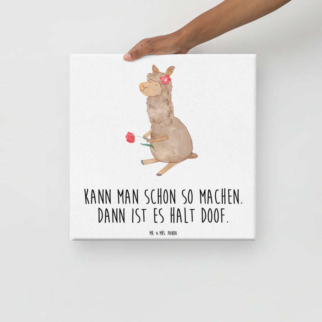 Canvas picture alpaca flower Kunstdruck, Leinwand, Lama, Alpaka, Alpaka Witz, Alpaka Spruch, Blume, Lamas, Alpaka Geschenk, Alpaka Dekoration, Alpaka Zitat, Motiv Alpaka, Alpaka Dekor