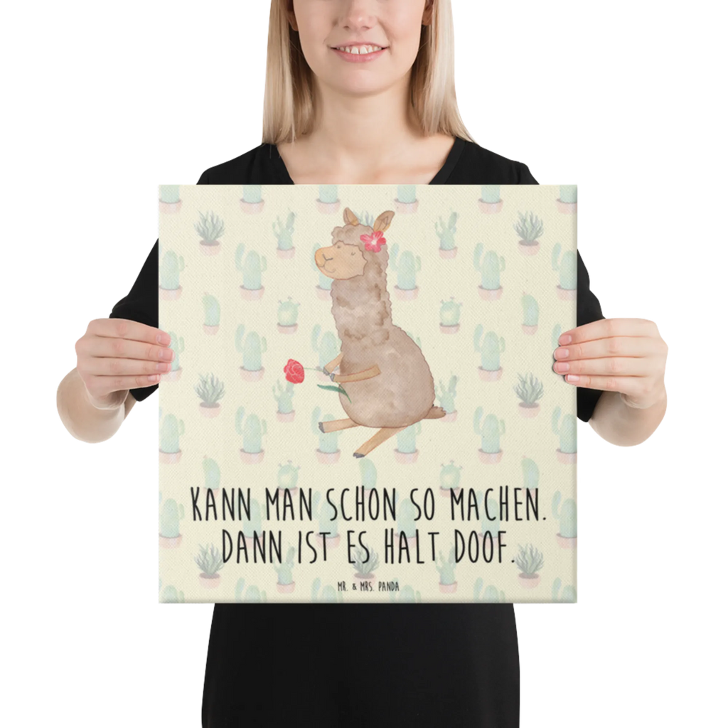Canvas picture alpaca flower Kunstdruck, Leinwand, Lama, Alpaka, Alpaka Witz, Alpaka Spruch, Blume, Lamas, Alpaka Geschenk, Alpaka Dekoration, Alpaka Zitat, Motiv Alpaka, Alpaka Dekor