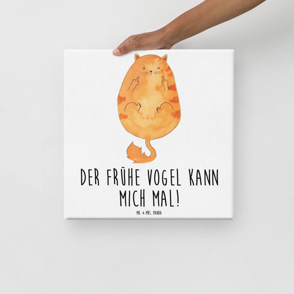 Canvas picture Cat Early riser Leinwand, Kunstdruck, Katzenfan, Katzendeko, Katze, Katzenfreund, Katzenliebhaber, Katzenprodukte, Katzenartikel, Katzenaccessoires, Katzensouvenirs, Katzenliebhaberprodukte, Katzenmotive, Katzenmotiv, Mietze, Kater, Morgenmuffel, Frühaufsteher, Katzen, Kaffee, Der Frühe Vogel Kann Mich Mal
