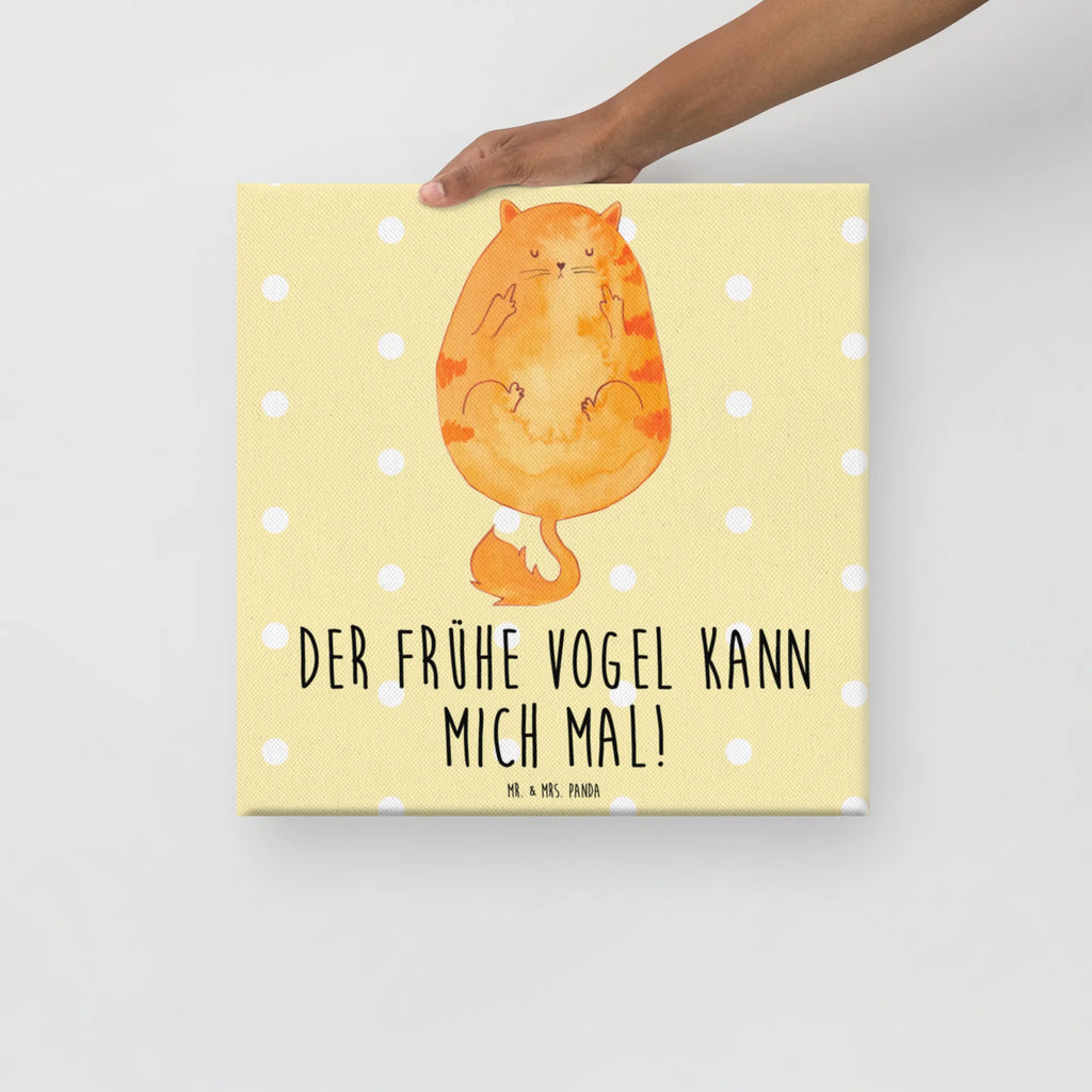 Canvas picture Cat Early riser Leinwand, Kunstdruck, Katzenfan, Katzendeko, Katze, Katzenfreund, Katzenliebhaber, Katzenprodukte, Katzenartikel, Katzenaccessoires, Katzensouvenirs, Katzenliebhaberprodukte, Katzenmotive, Katzenmotiv, Mietze, Kater, Morgenmuffel, Frühaufsteher, Katzen, Kaffee, Der Frühe Vogel Kann Mich Mal