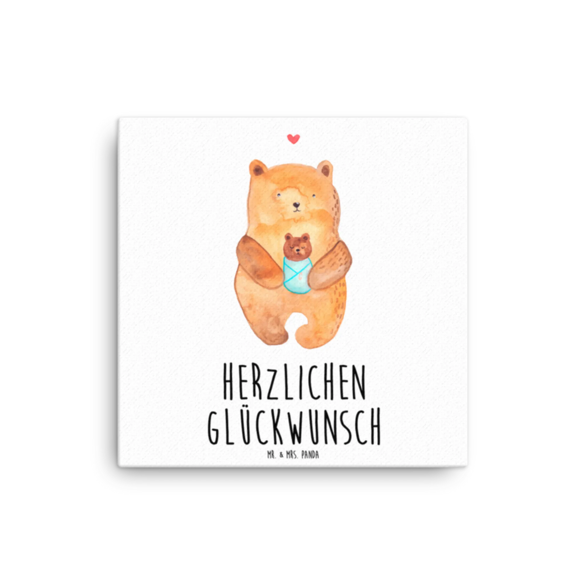 Canvas picture bear infant teddy bear, cuddly toy, baptized child, niece, birthday, grandchild, birth, congratulations, parents, nephew, grandson, mother, baptism