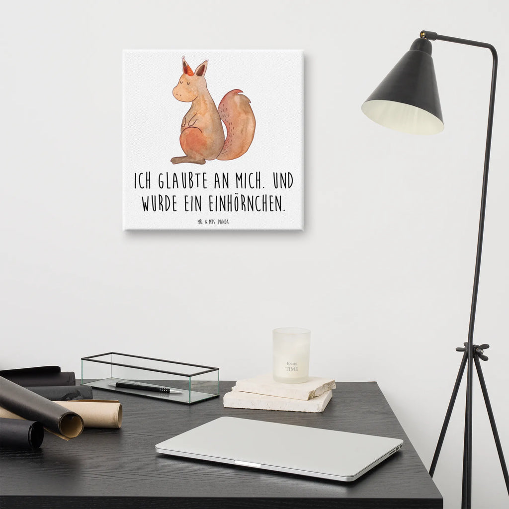 Canvas picture unicorn Believe Leinwand, Bild, Kunstdruck, Wanddeko, Dekoration, Einhorn, Einhörner, Einhorn Deko, Unicorn, Einhörnchen, Eichhörnchen, Eichhorn