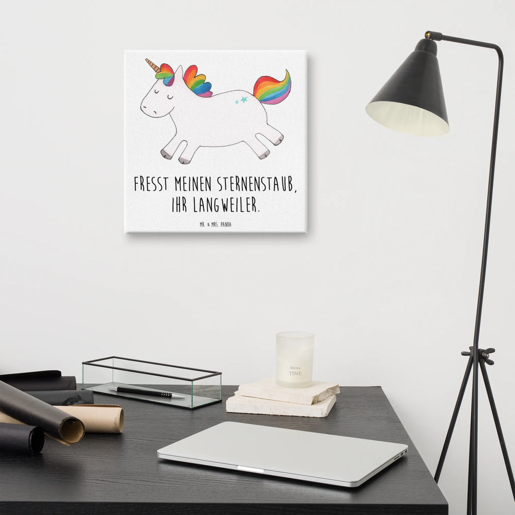 Leinwand Bild Einhorn Happy Wanddeko, Dekoration, Leinwand, Kunstdruck, Bild, Einhorn, Einhörner, Einhorn Deko, Unicorn, witzig, Lachen, Spaß, spannend, glücklich, Lächeln, Lebensfreude, Freude, fröhlich