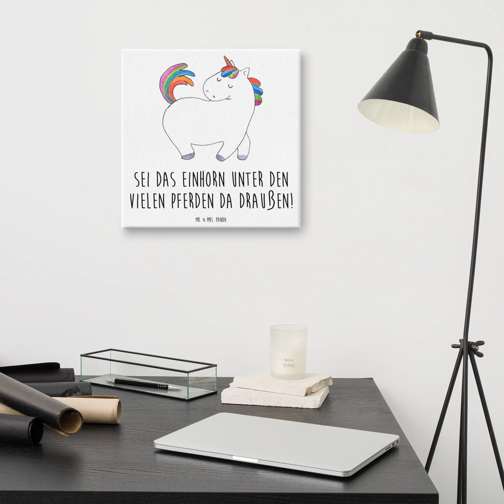 Leinwand Bild Einhorn stolzierend Leinwand, Kunstdruck, Unicorn, Einhorn, Einhorn Deko, Einhörner, Reiter, Geschenk, Freundin, Pferd, Anders, Stolz, Bunt, Reiten