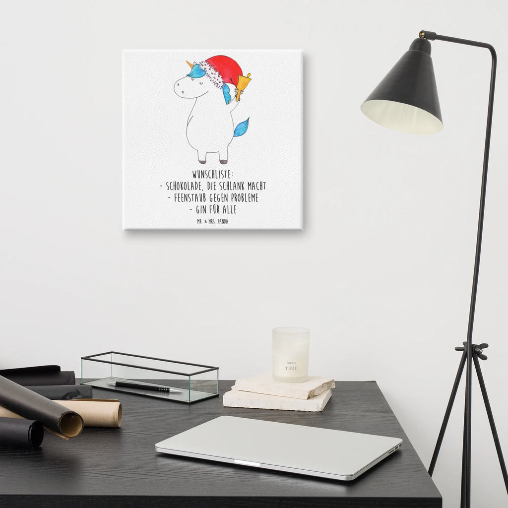 Canvas picture unicorn Santa Claus Kunstdruck, Leinwand, Unicorn, Einhorn, Einhorn Deko, Einhörner, Weihnachtsmann, Gin, Nikolaus, Wunschzettel, Weihnachten, Schoki, Feenstaub, Schokolade, Wunschliste