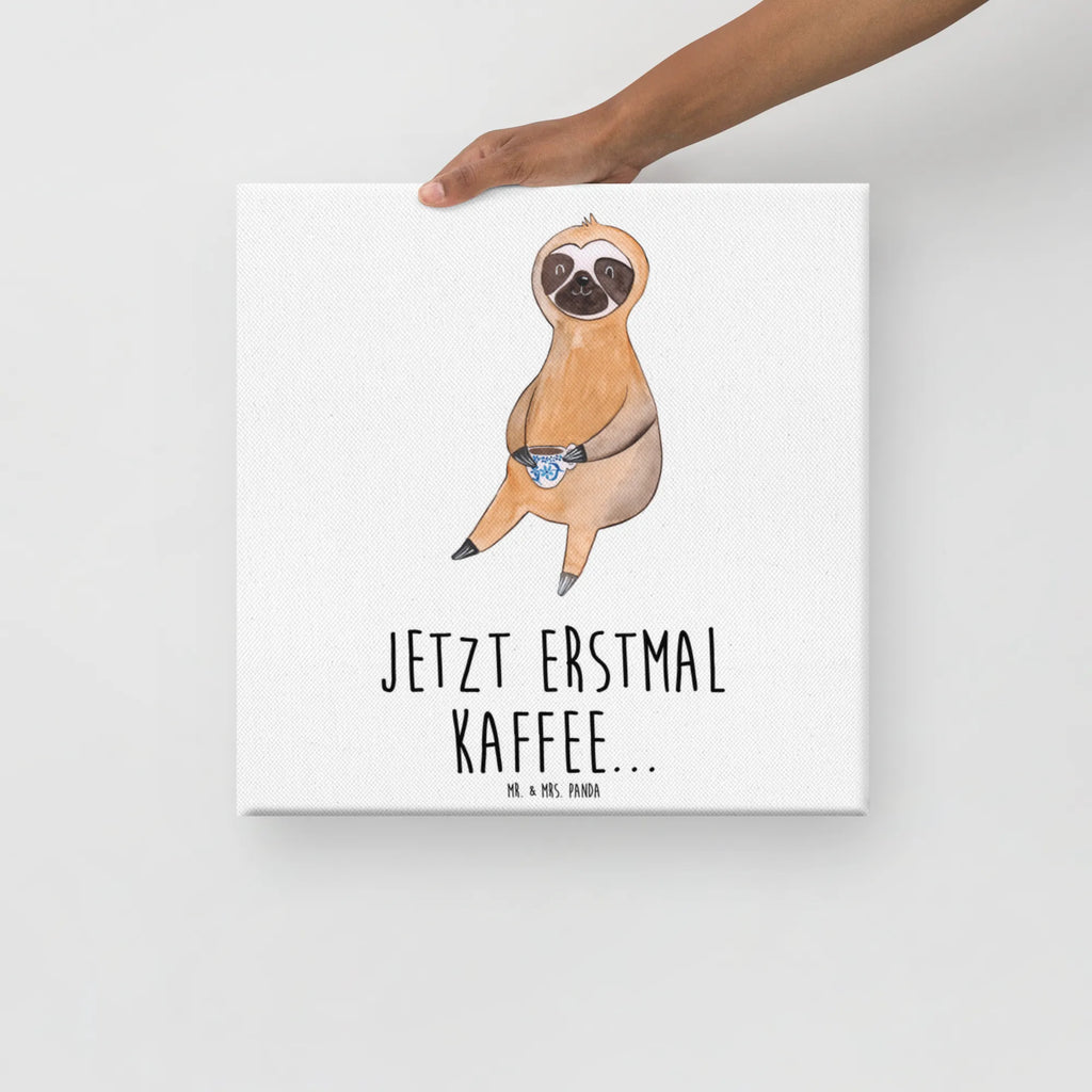 Leinwand Bild Faultier Kaffee Dekoration, Kunstdruck, Wanddeko, Leinwand, Bild, Faultier, Faultier Geschenk, Faultier Deko, Kaffeegetränk, Coffee, Lieblingstier, Kaffeetasse, erster Kaffee, Morgenmuffel, Frühaufsteher, Genießer, Faultiere, faul, Kaffee