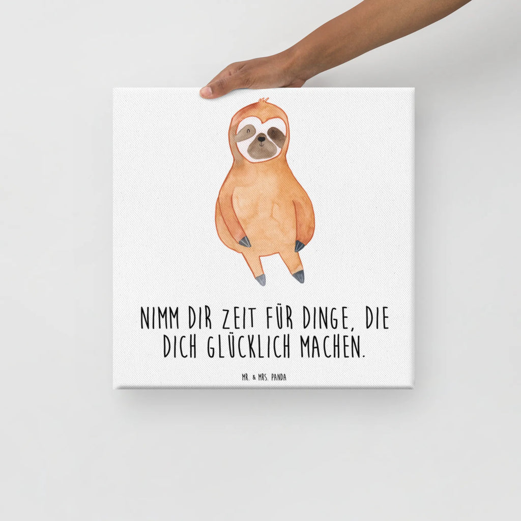 Leinwand Bild Faultier Zufrieden Leinwand, Kunstdruck, Faultier, Faultier Geschenk, Faultier Deko, Relaxen, Lieblingstier, Ruhe, Frieden, faul, Glück, Happy, glücklich, Gelassenheit, Pause, Zufriedenheit, Zufrieden, Faultiere