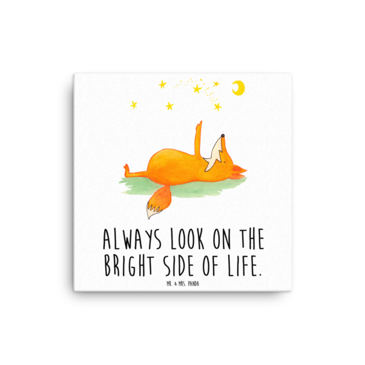 Leinwand Bild Fuchs Sterne Leinwand, Kunstdruck, Fuchs, Spruch Positiv, Always Look On The Bright Side Of Life, Romantik, Füchse, Spruch schön, Tröstende Worte