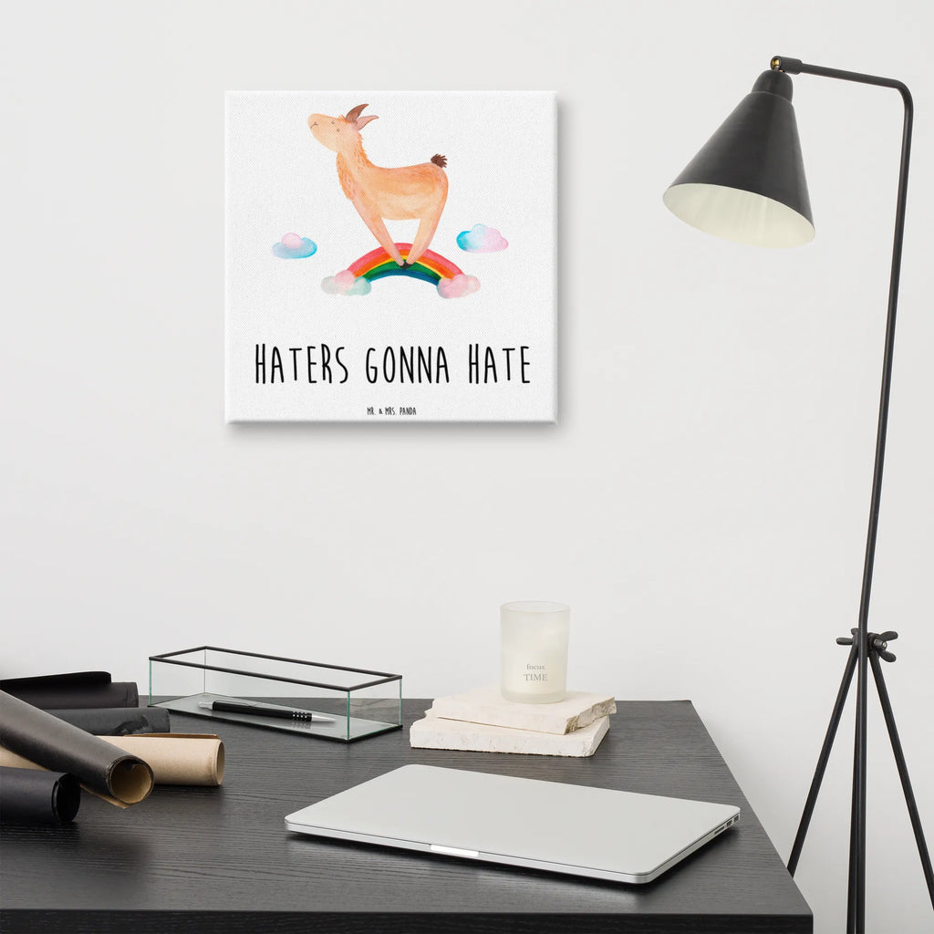 Leinwand Bild Lama Regenbogen Leinwand, Bild, Wanddeko, Kunstdruck, Dekoration, Lama, Alpaka, Schule, Haters, Haters gonna hate, Außenseiter, Regenbogen, Lamas, Abi, Wolkenland, Freiheit, Selbstständig, Hobby