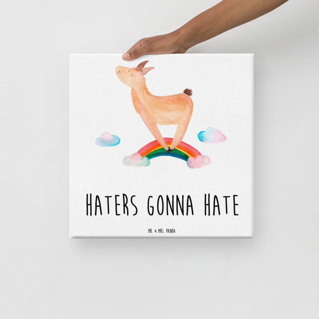 Leinwand Bild Lama Regenbogen Leinwand, Bild, Wanddeko, Kunstdruck, Dekoration, Lama, Alpaka, Schule, Haters, Haters gonna hate, Außenseiter, Regenbogen, Lamas, Abi, Wolkenland, Freiheit, Selbstständig, Hobby