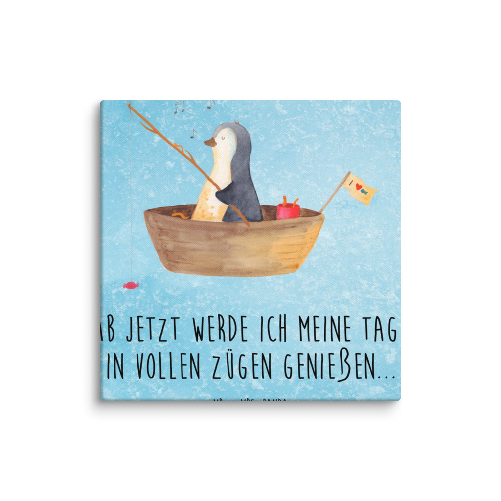 Leinwand Bild Pinguin Angelboot Kunstdruck, Leinwand, Pinguin, Pinguine, Boot, Angeln, Scheidung, Angelboot, Genießen, Leben, Geschenkidee Liebeskummer, Neuanfang, Neustart, Motivation, Trennung, Lebenslust