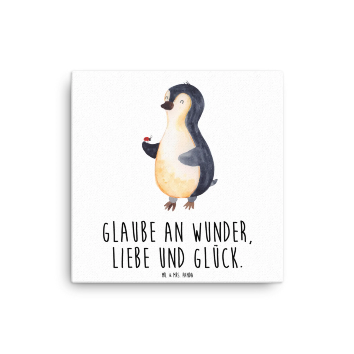 Leinwand Bild Pinguin Marienkäfer Leinwand, Kunstdruck, Pinguin, Freude, Marienkäfer, Pinguine, Liebe, Wunder, Glück, Lebensfreude