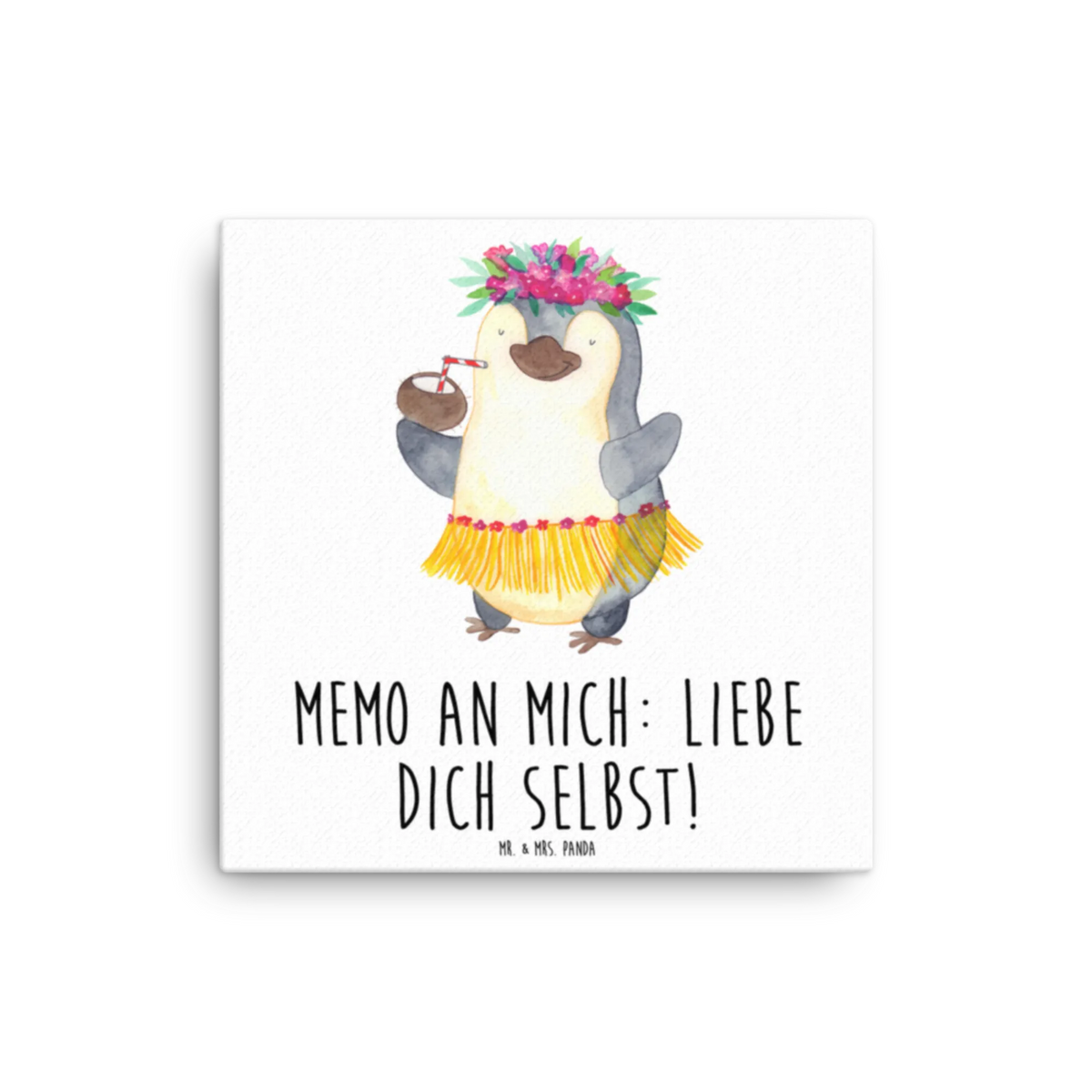 Leinwand Bild Pinguin Kokosnuss Leinwand, Kunstdruck, Pinguin, Aloha, Urlaub, Hawaii, Pinguine, Kokosnuss