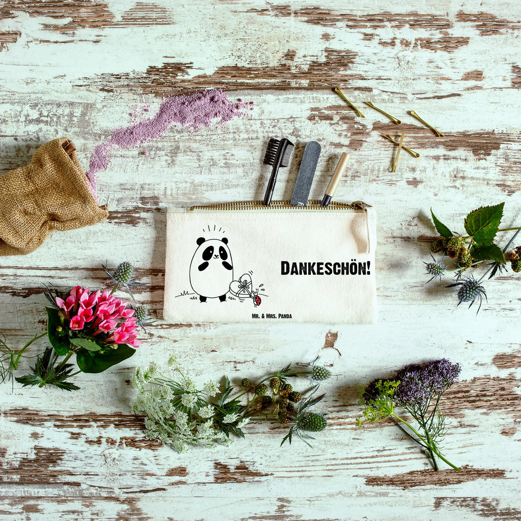 Schminktasche Panda Dankeschön Schminktäschchen, aufbewahrungsbeutel, utensilientasche, pencil case, Schlampermäppchen, Schminktasche, Kosmetikbeutel, kosmetiktäschchen, beauty tasche, aufbewahrungstasche, Mäppchen, pinsel tasche, beauty case, Schminkbeutel, Kulturtasche, toiletry bag, Stiftemäppchen, Kosmetiktasche, Waschtasche, Waschbeutel, Etui, Kulturbeutel, Federmappe