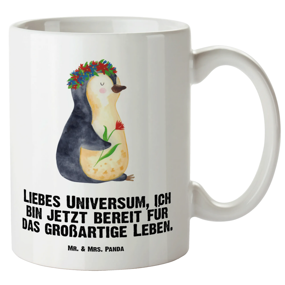 XL cup Penguin Flower XL Tasse, tasse mit henkel, Haferl, Kaffeepott, Keramikbecher, hochwertige tasse, großer kaffeepott, Becher XL, großer becher, jumbotasse, Mega Tasse, Riesenkaffeetasse, Teetasse XL, Große Tasse, Keramiktasse, Henkelbecher, Riesentasse, Kaffeetasse XL, Teebecher, steingut tasse, Pott, Teepott, Jumbo Tasse, weisse tasse, Große Tasse Mit Henkel, Große Teetasse, Henkeltasse, Tasse Extra Groß, Große Keramiktasse, Pinguin, Geschenkidee, Wünsche, Ziele, Universum, Lebenslust, Pinguine, Blumenkranz, Motivation, Leben, Liebeskummer, Lebensziele
