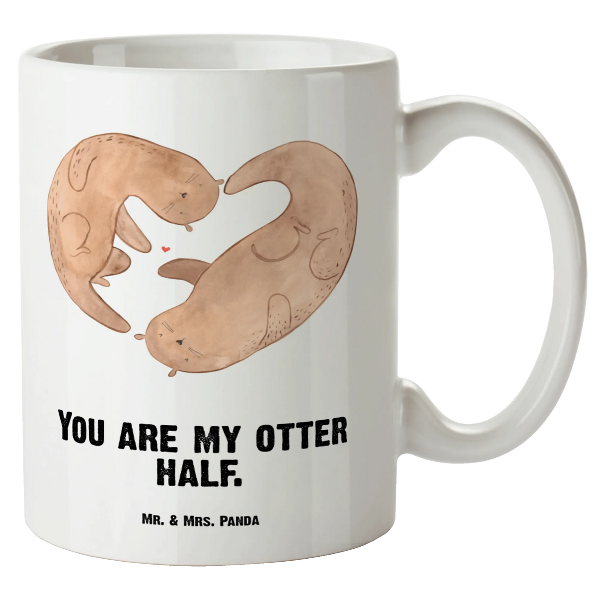 XL cup otter Heart otter, marten, sea otter, European otter, water mammal, aquatic animal, baby otter, predator, water, otter gifts, animal lover, gift ideas for animal lovers, animal, mammal, water animal, gifts for people in love, anniversary, wedding day, better half, love you, love, love gift, life together, heart, engagement, proof of love