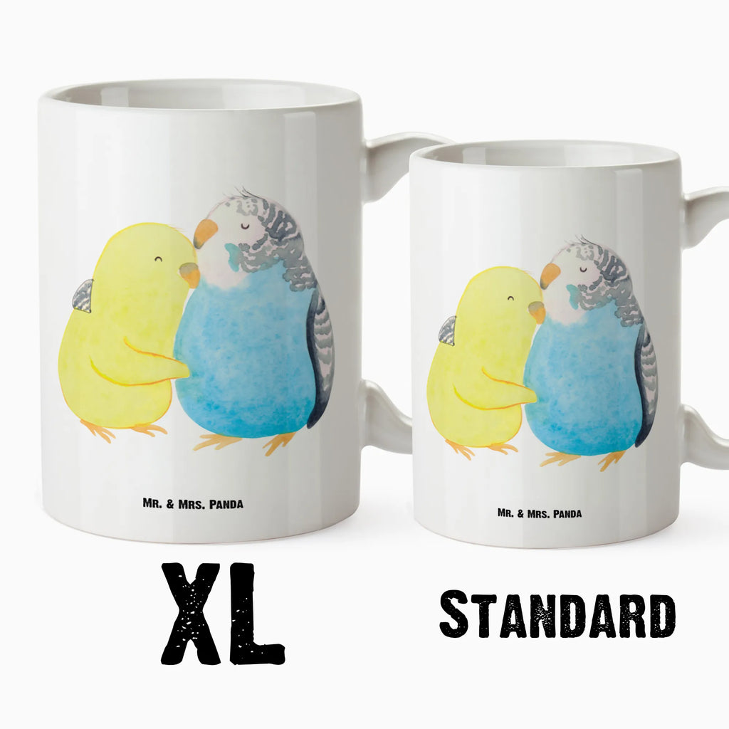 XL cup Parakeets in love Love, Loving, Two, Together, Marriage, Engagement, Proposal of marriage, Love gift, gift for her, gift for him, anniversary gift, budgie, closeness, trust, cuddling, love, birds