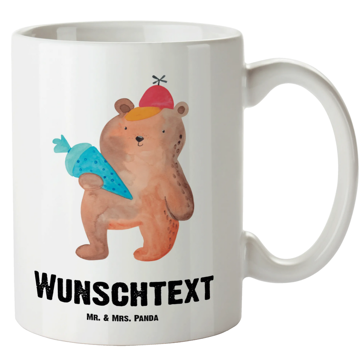 Personalised XL cup bear School cone bear, teddy, teddy bear, cuddly toy, Bear motif, First day of school gift, Starting school, School gift, Primary school, School enrolment gift, School bag