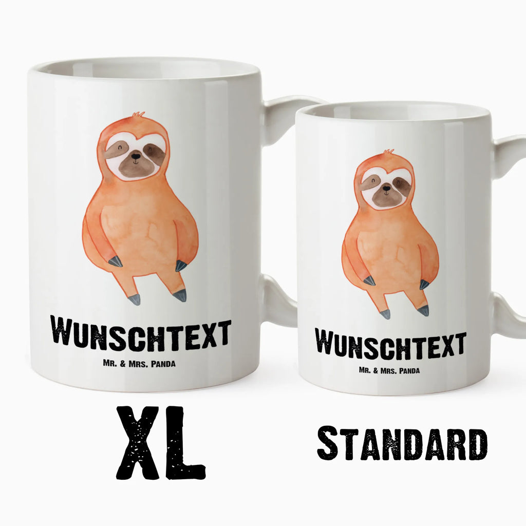 Personalised XL cup sloth Satisfied Sloth, sloth, trend animal, break, happy, relax, contented, happiness, lazy, favorite animal