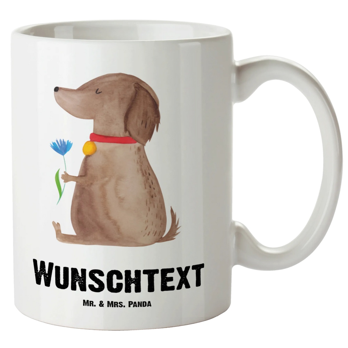 Personalisierte XL Tasse Hund Blume