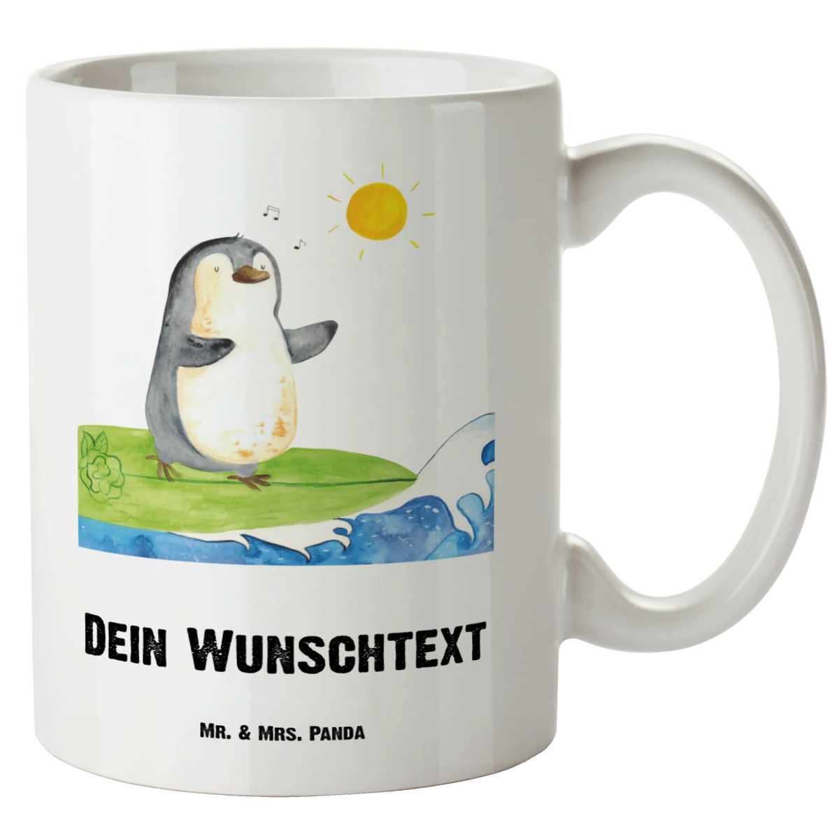 Personalised XL cup Penguin surfer Penguin, North Pole, Winter, Penguins, waves, Hawaii, surfing, surfers, penguins, holidays, wave riding, Portugal