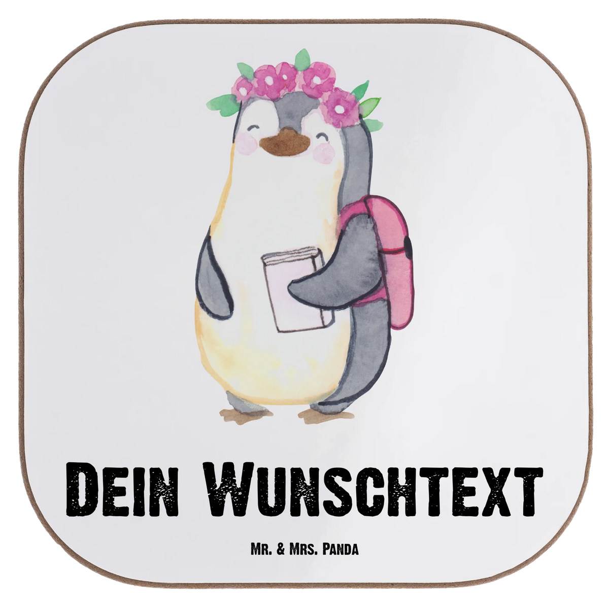 Personalised coaster penguin best daughter in the world for, thank you, gift, giving, birthday, birthday present, gift idea, souvenir, make you happy, gift tip, reward, father, daughter, mother, child, family, little one, little daughter, birth, children, daughters