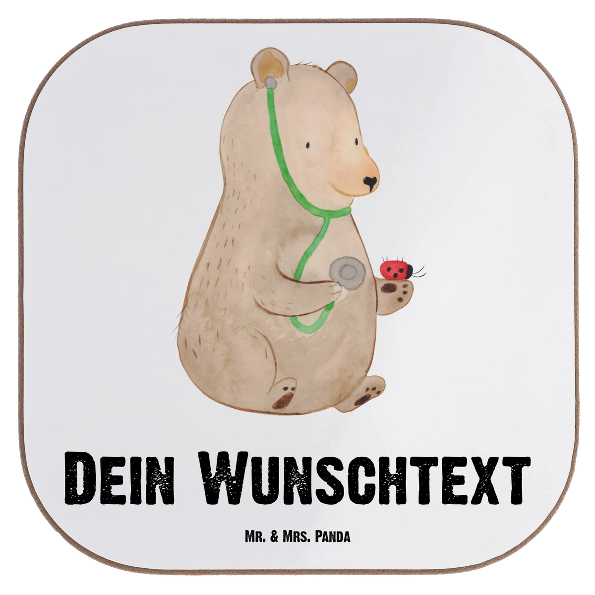 Personalised coaster bear Physician bear, teddy, teddy bear, cuddly toy, Doctor, Professor, Bear