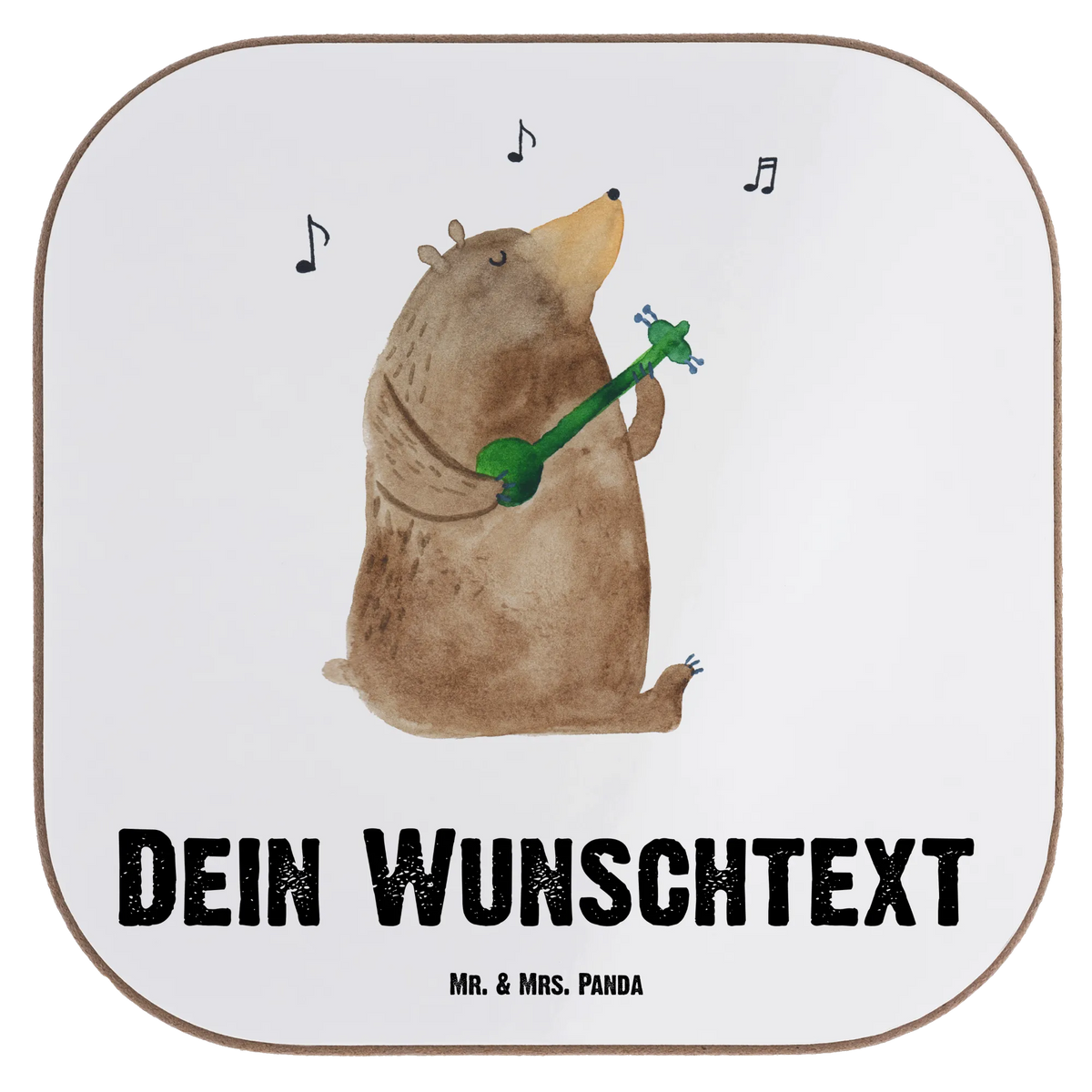 Personalised coaster bear guitar bear, teddy, teddy bear, cuddly toy