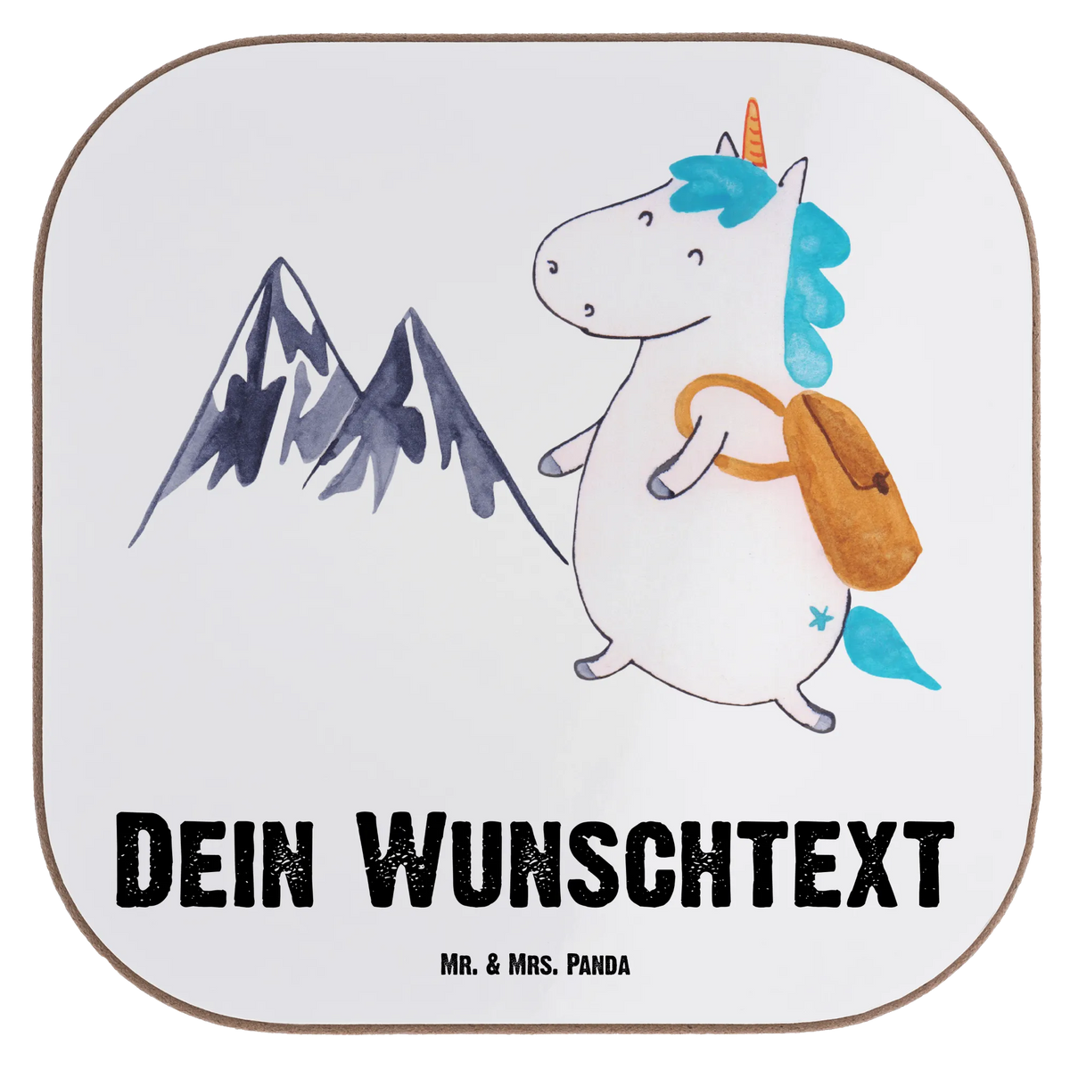 Personalised coaster unicorn climber unicorn, unicorns, english, mountaineer, world trip, adventurer, vacation, mountains, explorer, adventure, Einhorn, travel, world traveler
